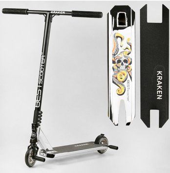Самокат трюковий Scooter Kraken срібло 110 мм 1814119576 фото